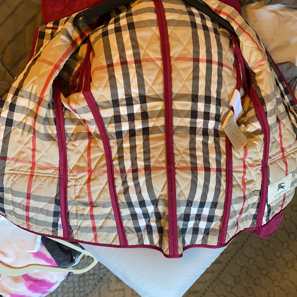Burberry Quilted Bomber Jacket in Deep Burgundy - Picture 12 of 16